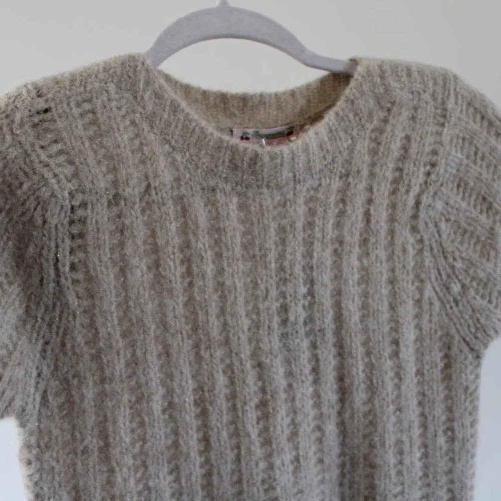NWT Bonpoint Girls‎ Short Sleeve Tunic Pullover Sweater Alpaca Wool Cream 12